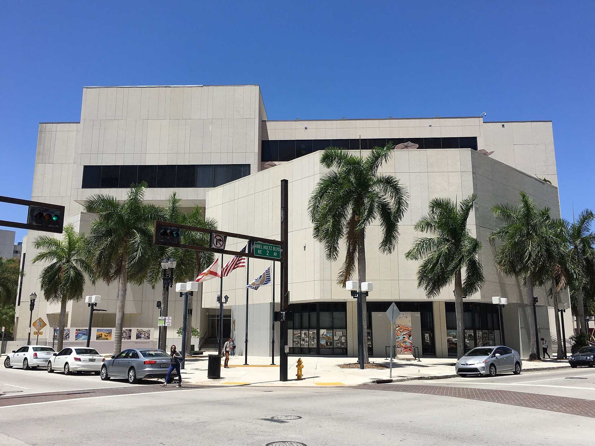 Palm trees and concrete buildings of the Miami Dade College downtown campus, from the Trevor L Taylor entry on first generation college students
