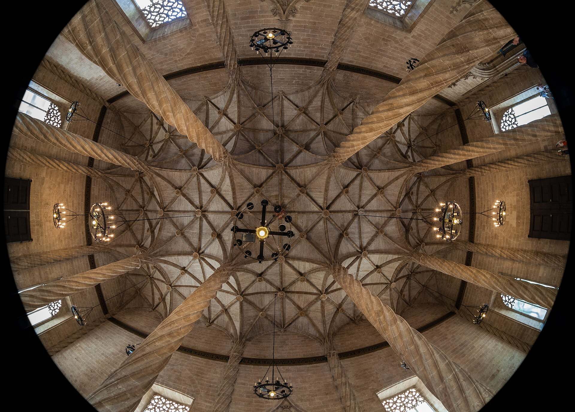 Twisted stone columns and ribbed vault of the medieval merchants exchange in Valencia, from the Trevor L Taylor entry on the limited partnership